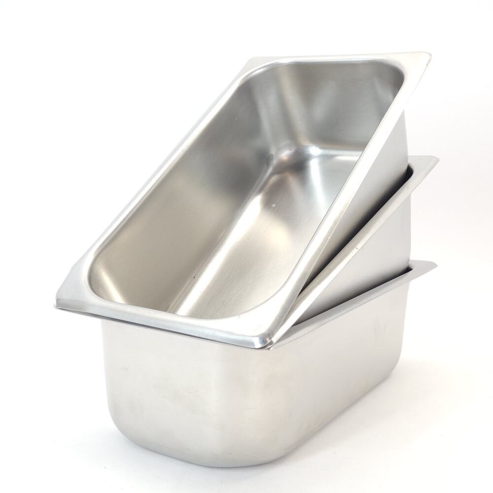 Vtg Vollrath 2034-2 Steam Table Pan SS Restaurant Culinary Food Prep 1/3 USA 3pc